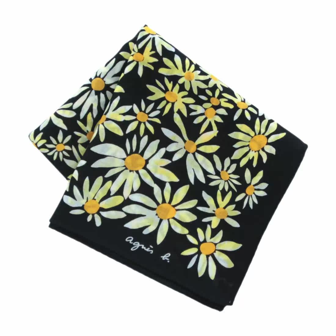 Japan purchase agnes b high-grade cotton handkerchief handkerchief square towel towel sweat towel Sunflower love bird