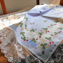 Japanese imported WEDGWOOD weechwood women embroidered cotton handkerchief handkerchief square towel sweat towel lace lace