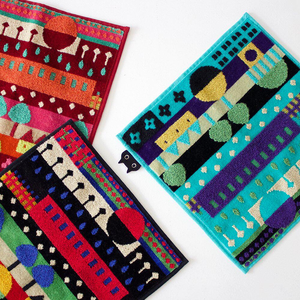 Japan Atsuko Matano high-grade cotton handkerchief handkerchief square towel towel sweat towel cat head