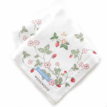 Spot Japanese purchase WEDGWOOD high-grade embroidery Strawberry cotton handkerchief handkerchief square towel towel sweat towel