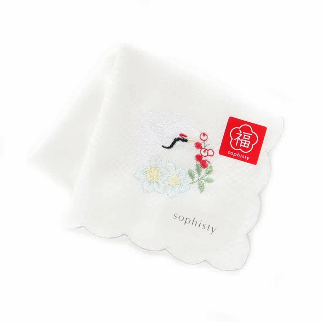 Japan purchase Sopisty high-grade cotton embroidery festival white handkerchief handkerchief square towel towel sweat towel