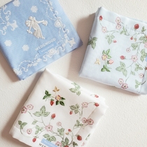 Japanese imported WEDGWOOD weechwood women embroidered cotton handkerchief handkerchief square towel sweat towel strawberry