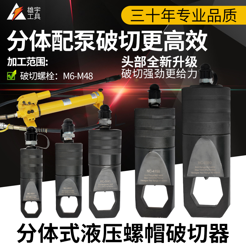 NC two-piece pitched hydraulic screw cap breaker electric screw cap rusted cutter manual nut breaker