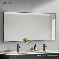 Bathroom mirror wall-mounted bathroom sink mirror Wall-mounted toilet toilet mirror edging square mirror customization