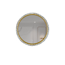 Dresser Mirror Wall-mounted Light Extravagant Advanced Decorative Mirror Round Large Mirror Led Tonic master bedroom Cosmetic Mirror style