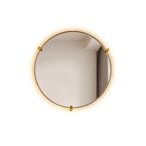 Dresser Makeup Mirror Wall-mounted Decorative Mirror Mesh Red Led Lamp Method Dresden MIRROR ART BEDROOM INTELLIGENT ROUND MIRROR