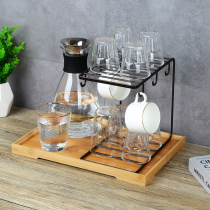 Household drain glass cup hanging rack coffee cup cup rack storage tray holder