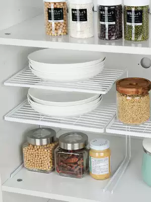 Kitchen cabinet layered pot shelf partition partition integral cabinet partition shelf refrigerator interior bowl rack storage shelf