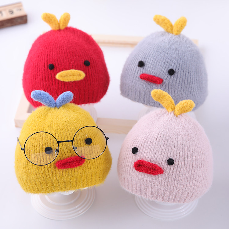 Baby hat autumn winter baby wool line hat 0-3 month 6 newborn cute male baby winter knit plush