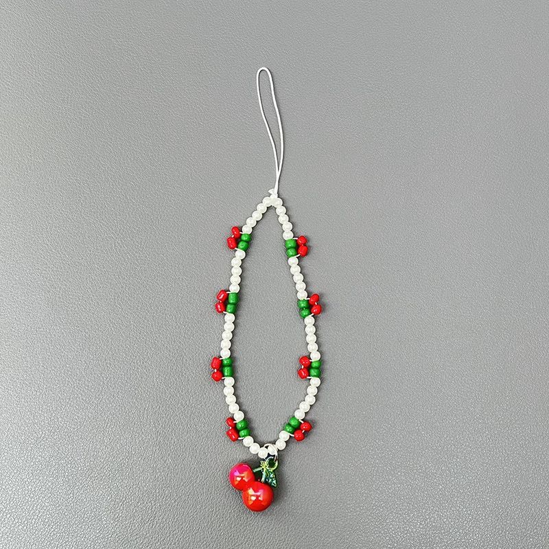 Fresh and Simple Cherry Pearl Pendant Phone Case Universal Bracelet ins Women's Model Ccd Camera Lanyard Keychain Accessory Fresh and Simple Cherry Pearl Pendant Phone Case Universal Bracelet ins Women's Model Ccd Camera Lanyard Keychain Accessory