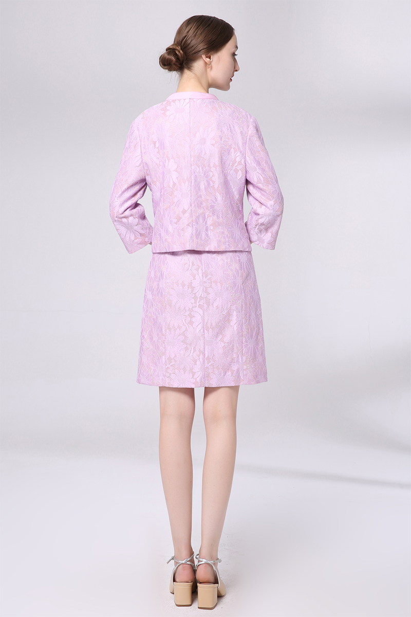 Zormei Mid-year Female Solid Color Dark Flower Casual Slim Nhỏ Suit ngắn Áo khoác ngắn E61SO13 - Business Suit áo da nữ đẹp