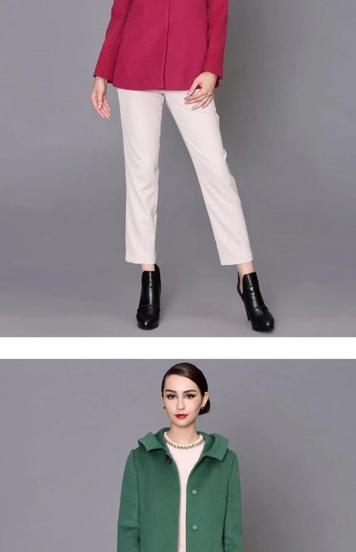 Zormei áo khoác mùa đông ngắn trùm đầu nhỏ hương thơm gió len áo len len E44ZD26