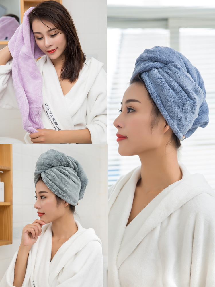 Dry hair hat female water absorption cute quick-drying long hair Dry hair towel Wipe hair towel Dry hair artifact Shower cap Dry hair cap