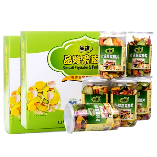 品维 Фрукты и овощные чипсы 6 бутылок с разными фруктами и овощами.