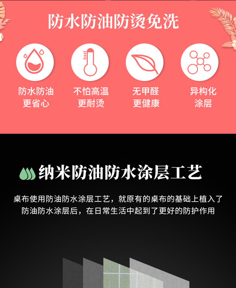 茶几餐桌布 防水防油 pvc材质艺 图3