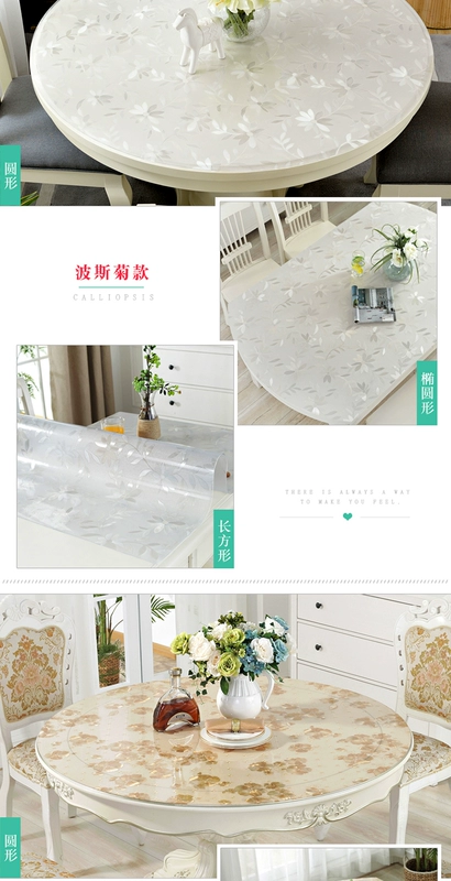 Nhỏ hình tròn vải lớn vòng bảng vải thủy tinh mềm chống thấm dầu nóng châu Âu Disposable mat PVC khăn trải bàn - Khăn trải bàn khăn trải bàn decor