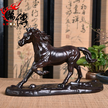 Wood carved horse ornaments ebony wood horse to success twelve zodiac horse mahogany crafts home accessories gifts