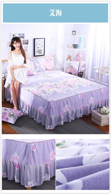 Ou Hui Ya Simmons Giường Cover Bed Set Bed Dress Độc Mảnh Công Chúa Tấm Ga Trải Giường Tấm 笠 1.8 1.5 2.0 m drap giường có viền