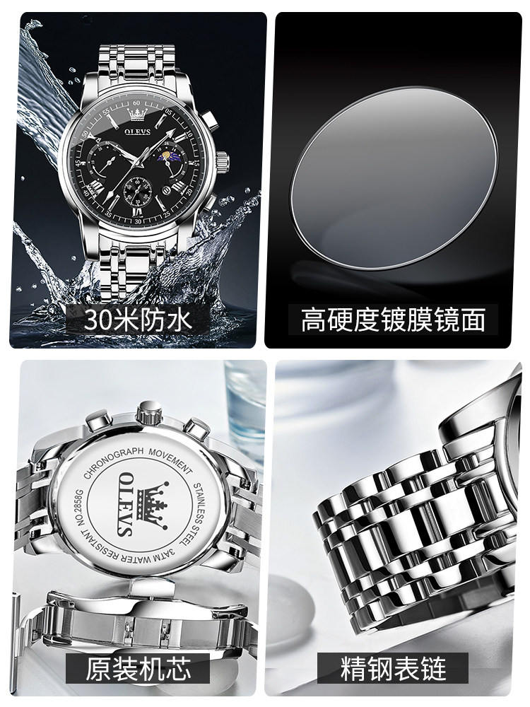 2025 New Swiss Genuine Brand Men's Watch, High-End Mechanical Watch, Waterproof Luminous Quartz Men's Watch