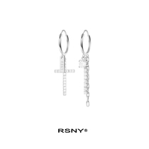  RSNY cross earrings female 2020 new sterling silver simple high-end temperament net red#HighLine