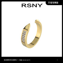 RSNY rivet ring female sterling silver simple fashion Open ring personality ring to give girlfriend gift
