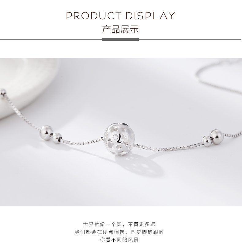 Vòng chân bằng bạc 925 sterling vòng chân nữ bạn gái sinh viên retro retro Nhật Bản và Hàn Quốc của chuỗi chân tùy chỉnh cá tính tươi đơn giản vòng đeo chân cho nữ