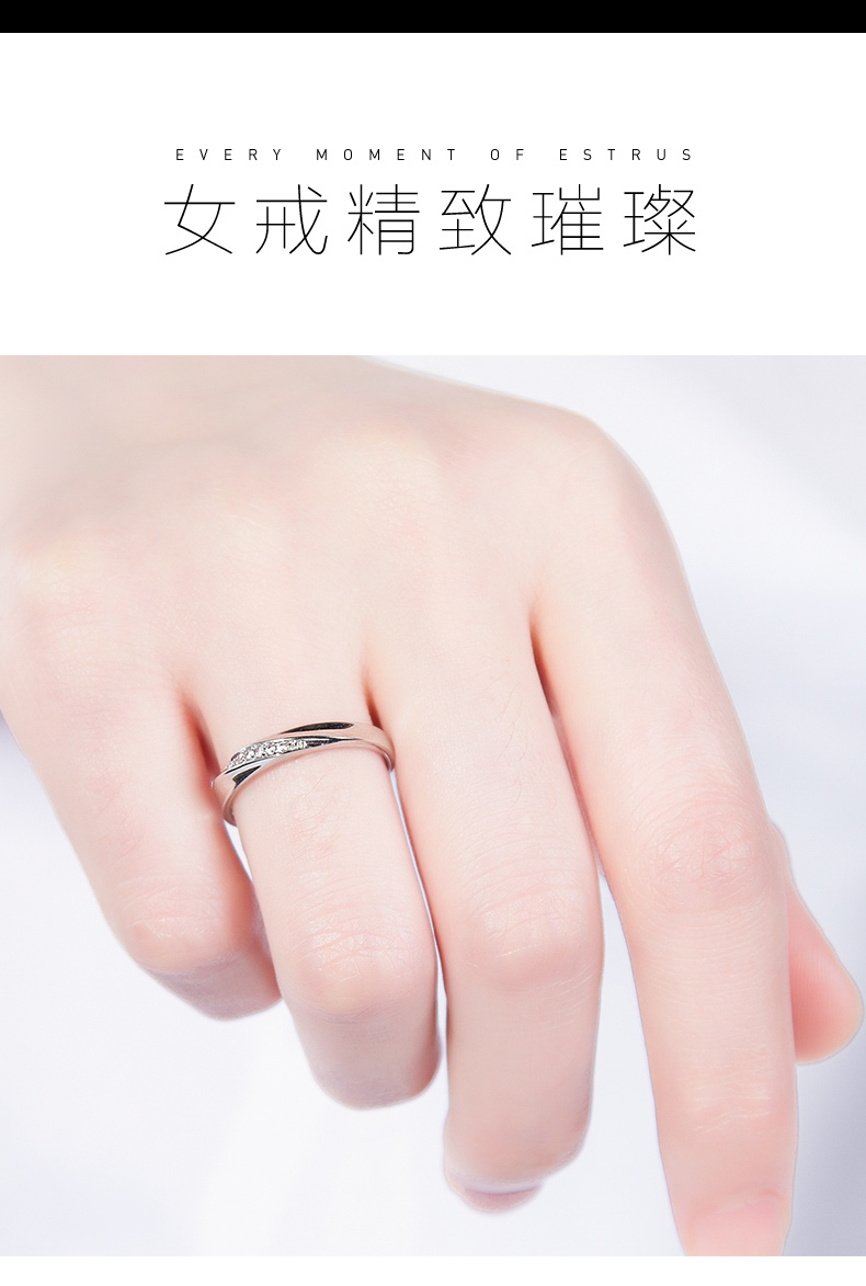 Couple nhẫn một cặp người đàn ông và phụ nữ sterling silver ring Nhật Bản và Hàn Quốc thiết kế ban đầu đơn giản sống thời gian thời gian ...