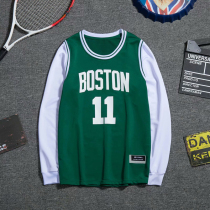 Fake two long sleeve T-shirt basketball uniform top Celtics 11 Lakers 23 uniform