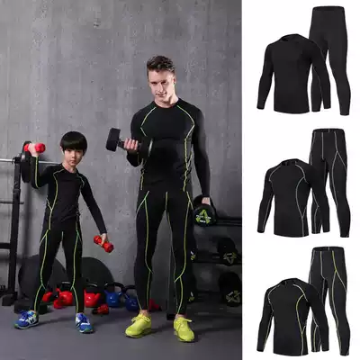 Tight men's basketball long sleeve suit sports base adult children's fitness clothes men's suit sports