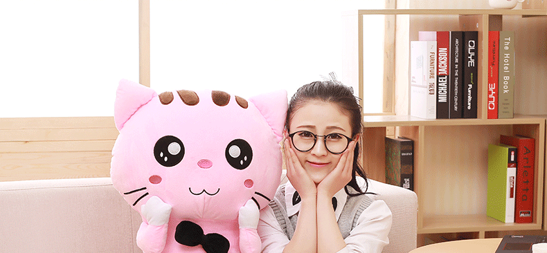 Phim hoạt hình dễ thương mèo lớn gối dài gối ngủ gối giường sofa đệm đôi học sinh trở lại gối ôm kèm chăn