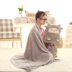Dễ thương hoạt hình điều hòa chăn gối chăn hai tay ngồi xổm đệm gối tay ấm hơn siesta văn phòng xe gối sofa Trở lại đệm / Bolsters