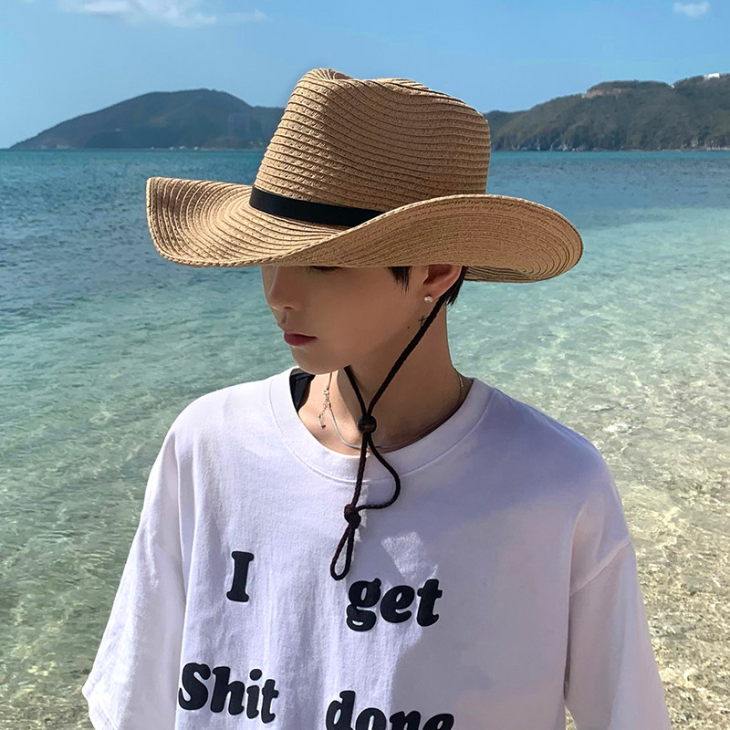 男性用麦わら帽子、夏用フェイスカバービーチハット、男性用日よけサンハット、ハイキング用サンハット、男性用ビーチハット