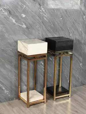 Marble fancy shelves Nordic luxury shelves simple modern metal floor ornaments indoor stainless steel flowers a few