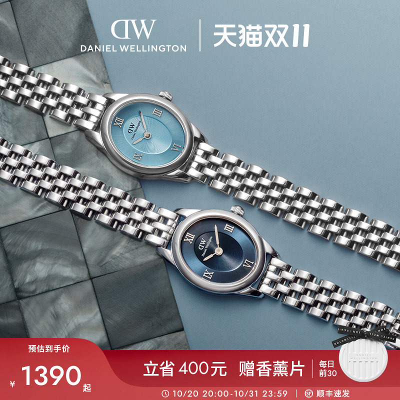 Dw Women's Watch Oval Watch Ophelia Series Oval Watch Fashion Chain Watch Ice Blue High-End Feel