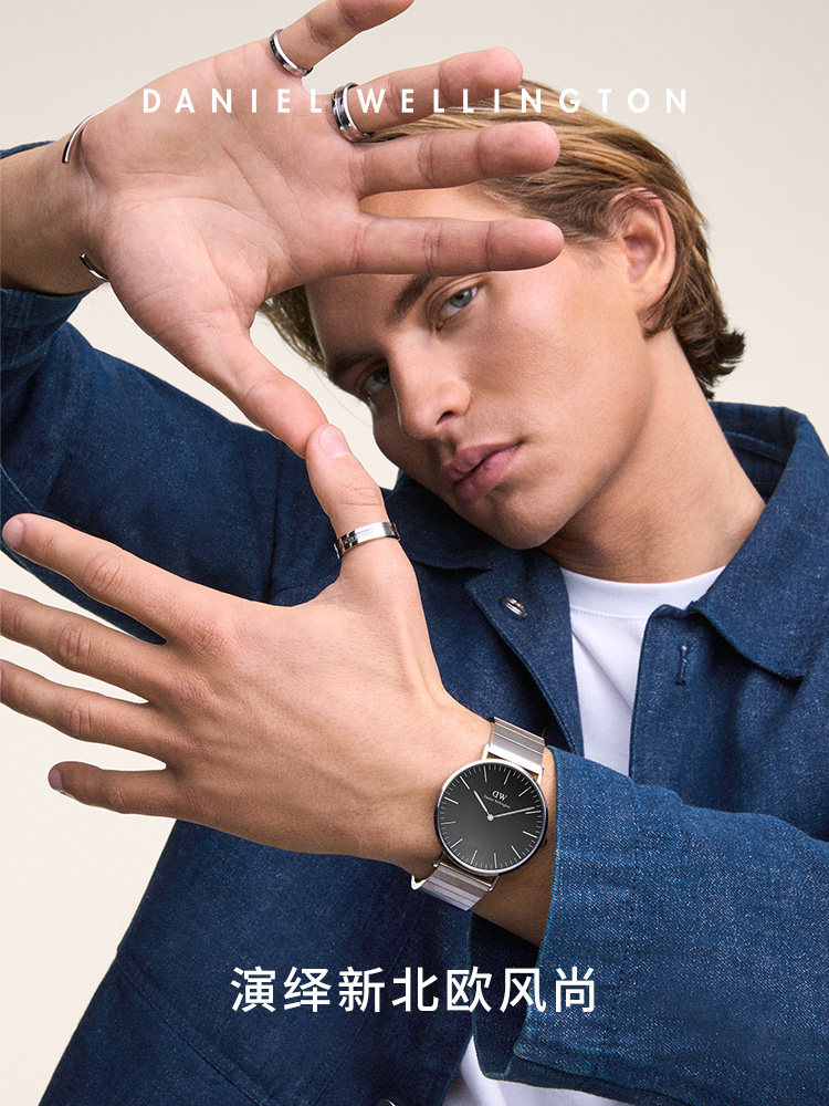 [New Year's Gift] Dw Watch Men's Classic Series Piano Watch Round Watch Men's Black Dial