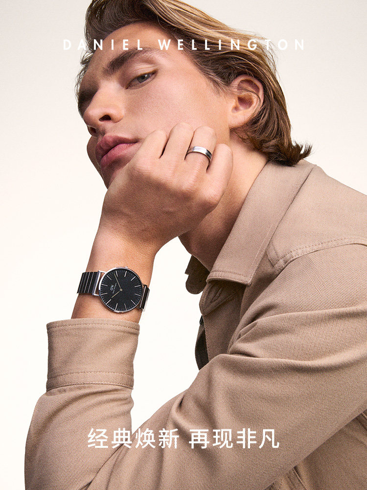 [New Year's Gift] Dw Watch Men's Classic Series Piano Watch Round Watch Men's Black Dial