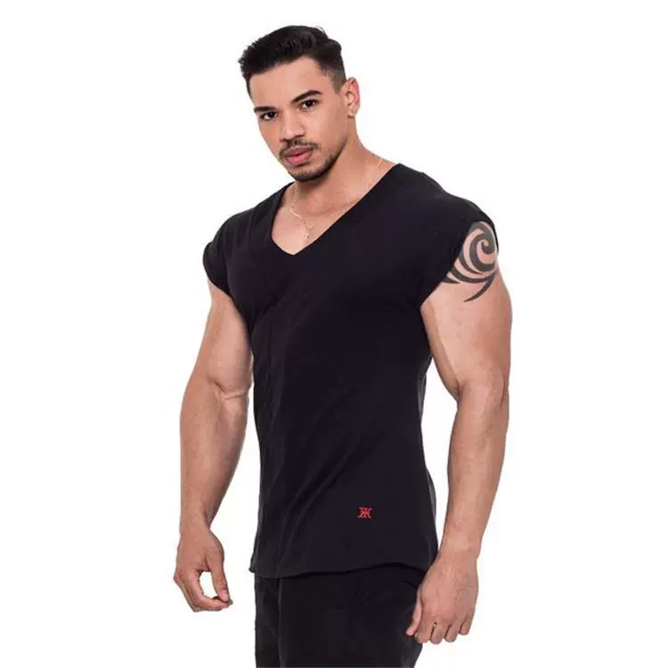 Cơ bắp mới anh trai thể dục t-shirt chạy vest thể thao ngoài trời khô nhanh nam cổ tròn không tay vest mùa hè