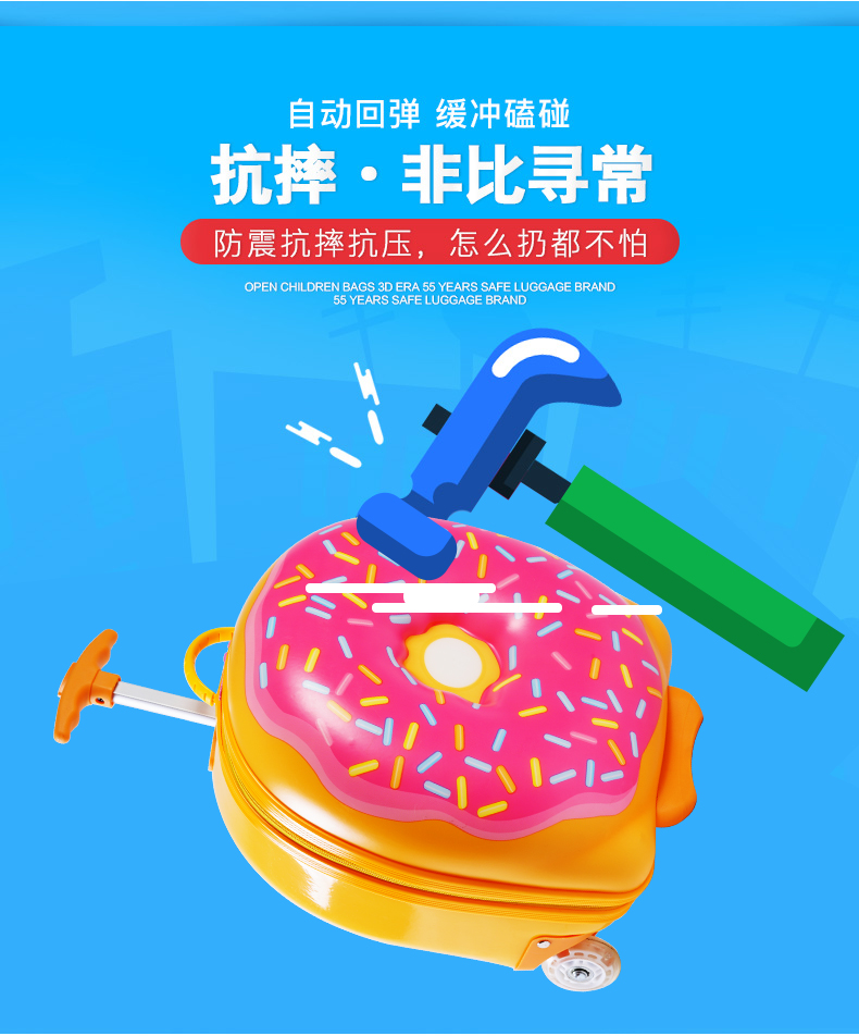 Borch trẻ em nhỏ xe đẩy trường hợp công chúa túi 3d phim hoạt hình dễ thương bánh rán - Túi bé / Ba lô / Hành lý balo đi học cấp 2