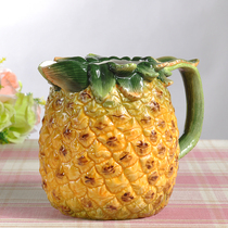 Fangya Nordic Pineapple Ceramic Vase Flower Hydroponic Home Decoration Porch TV Cabinet Dining Table Ornaments