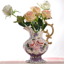 European simple European love Baroque ceramic vase Flower vase simulation flower vase ornaments Home accessories Wedding gifts