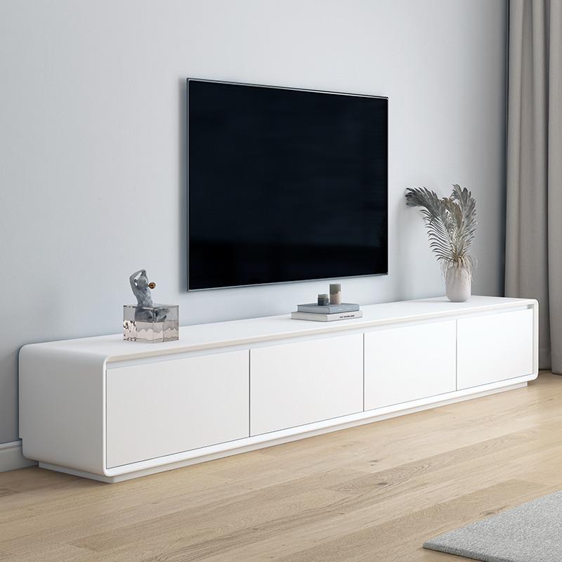 40cm High minimalist modern small household type ground cabinet white solid wood floor TV cabinet tea table combination containing lockers-Taobao