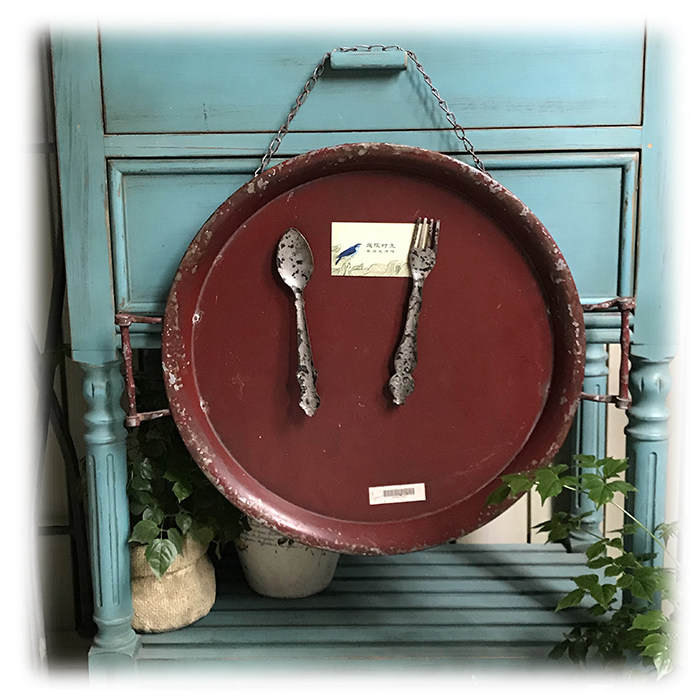 One piece iron vintage old fruit plate Creative message board with magnet nostalgic style shooting props