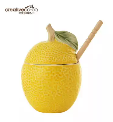 Colitte ceramic lemon with wood stick honey pot honey pot ornaments