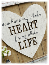 Solitude solid wood iron retro made of old heart-shaped engraving Classic English Decorative Wall-mounted Wall Decoration