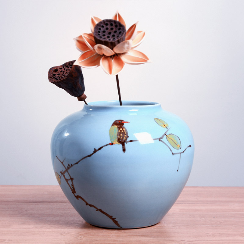 Jingdezhen modern Chinese ceramic hand - made vases, the sitting room TV ark, contracted creative arts and crafts decorative furnishing articles