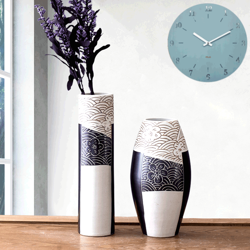 Ceramic vase furnishing articles three - piece suit I and contracted sitting room ground Ceramic flower arranging flower art decoration creative decorations