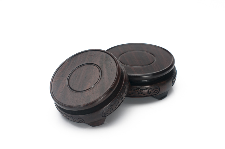 Stone base planter base shim handicraft base round vase base solid wood base