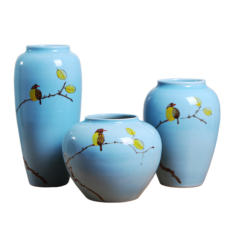 Jingdezhen modern Chinese ceramic hand - made vases, the sitting room TV ark, contracted creative arts and crafts decorative furnishing articles