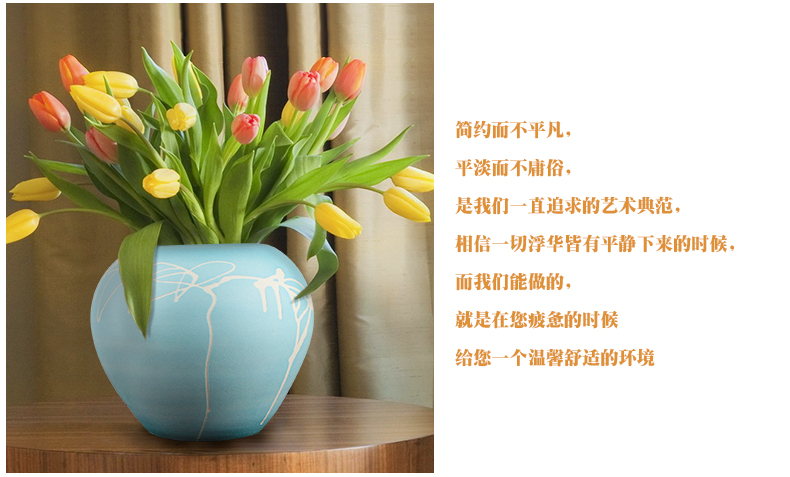 Modern ceramic vase three - piece landing home wine ark, adornment furnishing articles of jingdezhen ceramic flowers sitting room