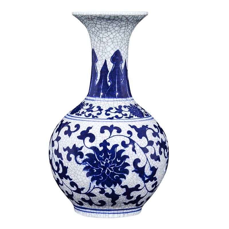 Crack in jingdezhen ceramics glaze antique blue and white porcelain vase decoration home act the role ofing mesa of the sitting room of Chinese style restoring ancient ways furnishing articles
